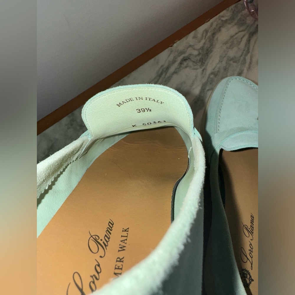 Loro Piana summer walk charm loafer in mint/ light blue - Picture 9 of 12